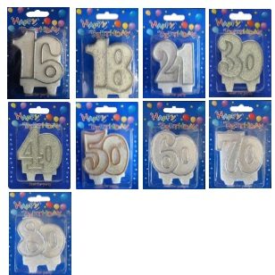Number Candles Silver Or Gold