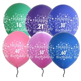 Multi Printed Latex Balloons 10pc