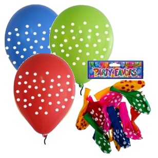Polka Dots Printed Latex Balloons 10pc