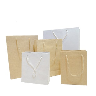 White and Brown Carrier Bags