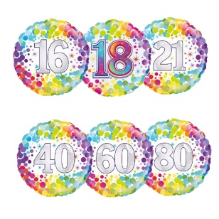 18" Foil Balloon Coloutful Confetti