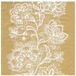 3Ply Serv - Lace Pattern Gold 20pc [12B] [378625]