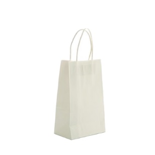 White Paper Bag Plain With Handle 22x13x8cm 10pc